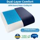 YOUFI Extra Thick Large Seat Cushion, Gel Memory Foam Cushion with Carry Handle Non Slip Bottom, Pain Relief Coccyx Cushion for Wheelchair Office Chair (Navy Blue, 19" x 17.5" x 4")