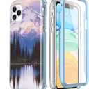 Esdot Compatible with iPhone 11 Pro Max Case with Built-in Screen Protector,with Fashionable Designs for Women Girls,Protective Phone Case for Apple iPhone 11 Pro Max 6.5" Snow Mountain