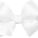 Wee Ones Girls' Classic French Satin Hair Bow on a WeeStay Clip with a Knot Wrap Center, Mini, White