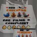 LARIAU Chicken Canvas Tote Bag for Women, Friends, Chicken Lovers, Gifts for Women, Canvas Tote Bag with Makeup Bag for Travel, Work