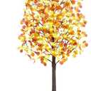 Fall Lighted Eucalyptus Tree - 8FT Light Up Eucalyptus Fall Tree with 210 LED Lights, 630 Leaves, Thanksgiving Decor Artificial Tree with Remote 8 Flashing Modes, Timing, for Home Harvest Decoration