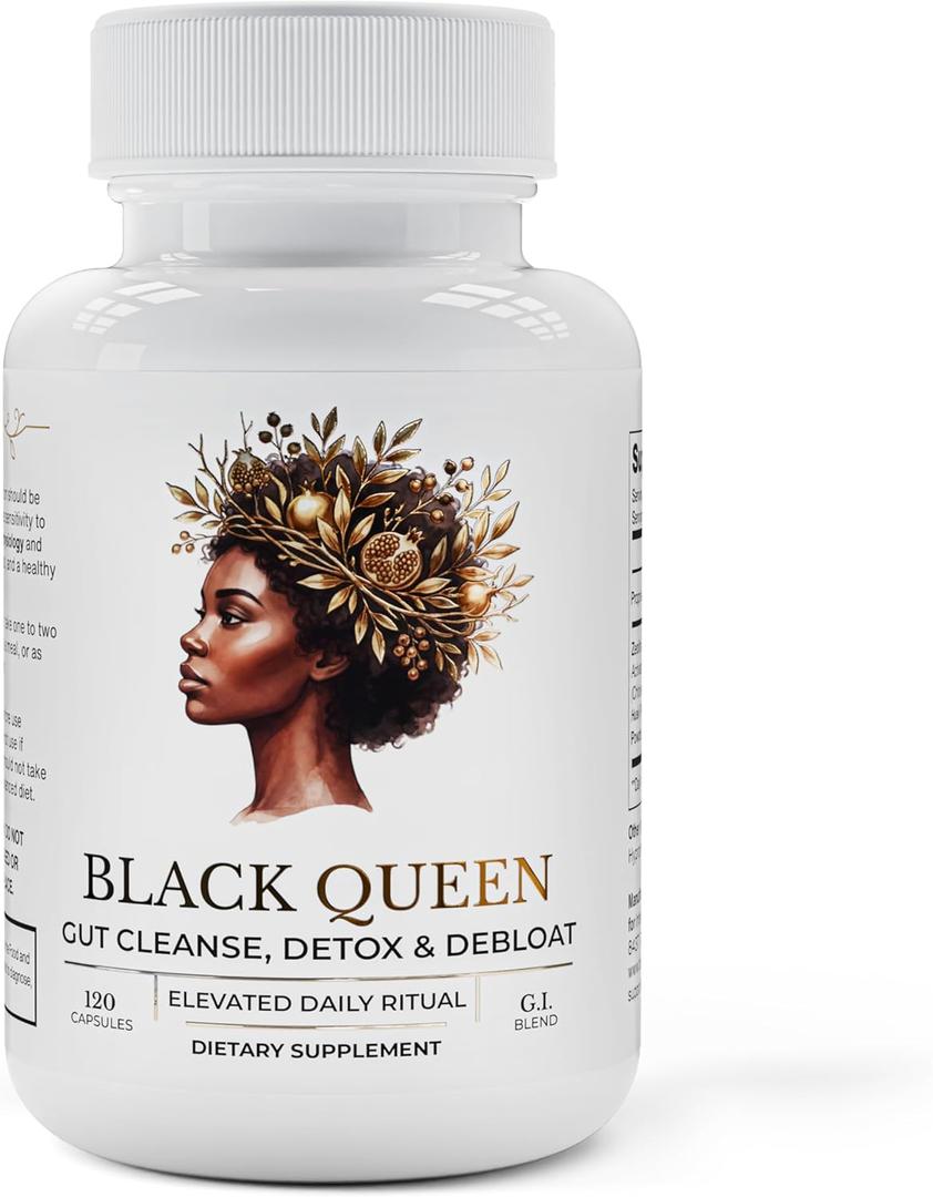 TODICAMP Melanin-Rich Physiology Colon Cleanse & Bloating Relief for Women, Gut Cleanse Detox for Women, Zeolite Detox Fiber Supplement for Women, Activated Charcoal Capsules Psyllium Husk & Chlorella (EXP 07/01/27)