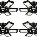 Aoretic LED Garage Lights 4 Pack -180W, 18000LM 6500K Led Shop Light with 6+1 Deformable Panels, Basement Barn Light Garage Ceiling Lights, E26/E27 for Garages, Warehouse, Shop