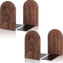 Book Ends,2 Pair Medium Bookends Wood Book Ends Universal Economy Bookend (2, Medium)