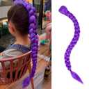 Purple Braids Ponytail 26 Inch Long purple Hair Extensions for Braids Cosplay Wig Suitable for Stage Party Halloween Costume Cosplay