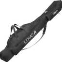 Lixada Fishing Rod Case, Portable Folding Fishing Rod Case Fishing Pole Reel Storage Bag Fishing Gears Organizer (130cm:7, Black)