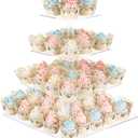 AMEITECH Cupcake Stand with Base, 4-Tier Square Acrylic Cupcake Display Stand Dessert Tower Pastry Stand Premium Cupcake Holder for Wedding Birthday Theme Party - Transparent