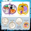 24 Pcs Halloween Wooden Crafts Kits Pumpkin DIY Unfinished Pumpkin Pieces 3D Coloring Blank Wood Cutouts Freestanding for Table Decorations Classroom Arts Party(7.87" X 6.69",Whimsical)