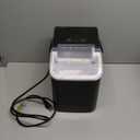 DUMOS Ice Maker Countertop Ice Machine Compact Size with Handle, 26lbs in 24Hrs, Black