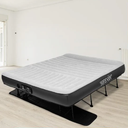 SereneLife EZ Bed Air Mattress with Frame and Rolling Case, Self-Inflating Airbed with Built in Pump for Travel and Hosting, Queen