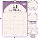 Wall Calendar 2026, 12 Months, 17" x 12" Large Wall Calendar 2026 with Hanger, Thick Paper and Spiral Binding, Vintage Arch Design.