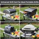 Pizza Oven Table for Ninja Woodfire, Blackstone, Cuisinart, 32x24 Inch Stainless Steel Outdoor Grill Prep Cart with Hooks, Portable Food Station