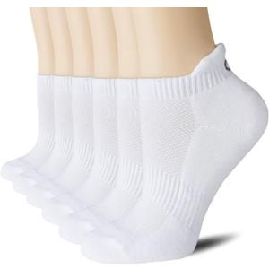 CS CELERSPORT 6 Pairs Ankle Athletic Running Socks Low Cut Sports Tab Socks for Men and Women (Large)