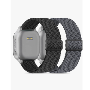 2 Pack Stretchy Nylon Braided Band for Kids - Compatible with Cosmo JrTrack 4 3 2SE 2 1/Gizmo/Gabb 3e 3 2 1/Garmin Bounce Smart Watch - Breathable Wristband Replacement Straps for Boys Girls