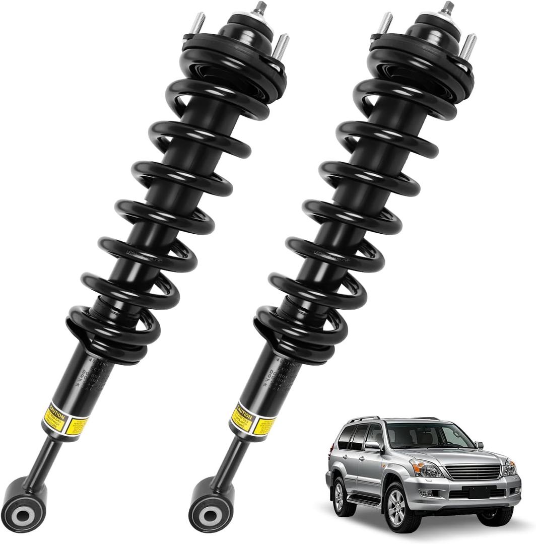 Pair Front Shocks Absorber Fit for 2003-2009 Lexus GX470 4.7L, Fit for 2002-2009 Toyota Land Cruiser Prado 120 Replace 48510-69195 48510-69415