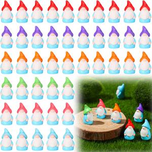Mini Resin Gnomes Bulk Tiny Fairy Resin Statues Small Gnomes Miniature Figurines for Landscape Outdoor Patio Yard Lawn Indoor Plant Pots Fairy Decor(60 Pcs)