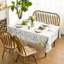 Horaldaily Spring Summer Tablecloth 60x104 Inch, Easter Watercolor Wild Flowers Blooming Floral Table Cover for Party Picnic Dinner Decor