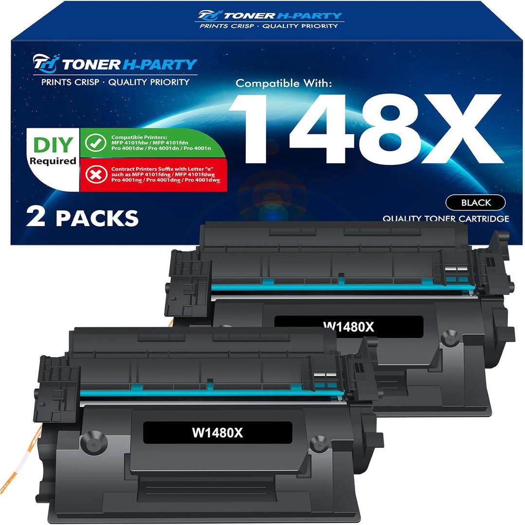 INK ESALE 148X 148A Toner Cartridge Black (with Chip) High Yield Compatible Replacement for HP 148A 148X W1480A W1480X for HP Pro 4001n 4001dn 4001dw MFP 4101fdn 4101fdw Printer (1 Pack)