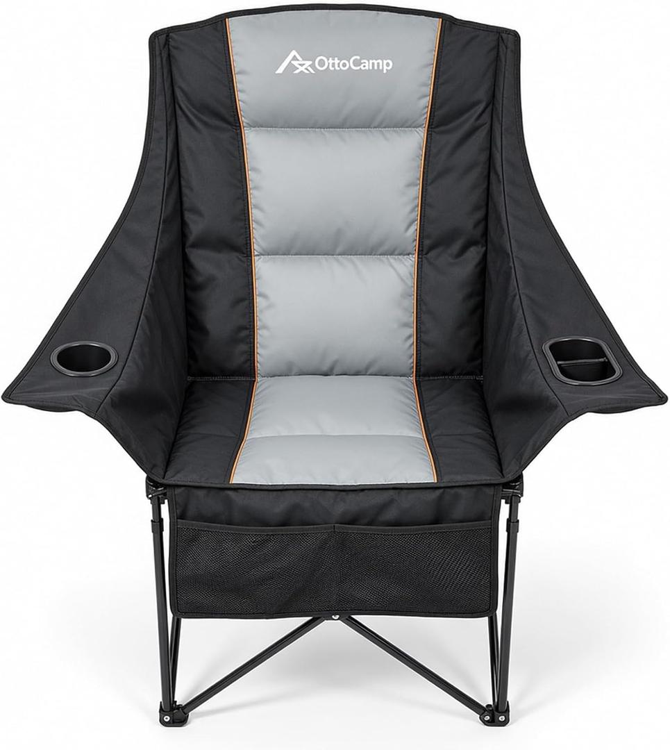 Oversized Camping Chair, Padded Camping Chairs for Adults
Heavy Duty, Supports 500lbs, Padded Portable Outdoor Chairs with Cup Holder, Storage Pockets for Sports Beach Fishing