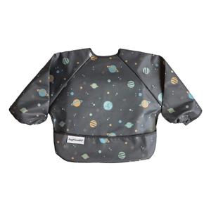 Tiny Twinkle Long Sleeve Bib for Babies & Toddlers, Waterproof Smock Bib for Eating | Machine Washable & Mess-Proof Feeding Essentials, Newborn Shower Gift (Space, 624M)