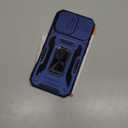 DEERLAMN Case for iPhone 17 6.3-Inch with Slide Camera Cover + Screen Protector (2 Packs), Rotated Ring Kickstand Military Grade Shockproof Protective Cover-Navy Blue