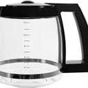 Replacement 12Cup Glass Carafe, Compatible with Cuisinart Coffee Maker, Replaces DCC1200PRC (Decorative Stainlesssteel Handle)