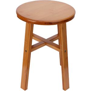 Multipurpose Wood Low Stool, Small Bench Seat, Small End Table Stool, Bathroom Stool Wood for Living Room, Bathroom(Medium Rod Stool)
