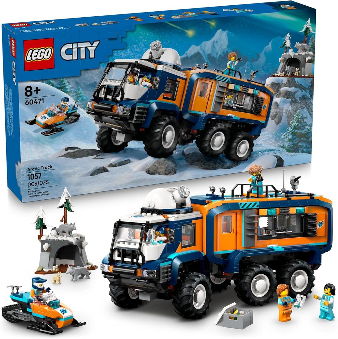 LEGO City Arctic Explorer Science Lab Truck Building Toy - STEM Pretend Play Set for Boys & Girls, Ages 8+ - Buildable Toy Truck for Kids W/5 Minifigures - Gift Idea for Birthdays - 60471