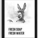 arteWOODS Funny Donkey Bathroom Wall Art - Rustic Farmhouse Wall Decor with Humorous Quotes Black Framed Print Artwork Cute Animal Pictures for Shower Toilet Restroom Kid's Washroom 8x10 Inch
