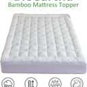 Cooling Mattress Topper Queen Extra Soft Pillow Top Mattress Pad, Breathable Viscose Made from Bamboo Mattress Protector for Back Pain Relief, Deep Pocket Cover Fits 821 Inch