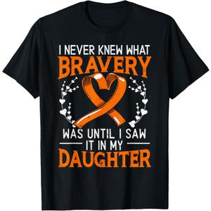 I Never Knew What Bravery was Leukemia Awareness Supporter T-Shirt, L