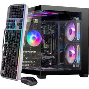 Gaming PC Desktop i7 Xeon E5 3.20GHz, GTX 1080TI 11GB, 32GB DDR4 RAM, 512GB SSD + 1TB HDD, Wi-Fi 6 & Bluetooth 5.4, 9 ARGB Cooling Fans, Win11, 650W PSU, High-Performance Gaming & Streaming Tower