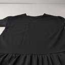 BLENCOT Womens 2025 Fall Long Sleeve Pullover Tops Crewneck Rib Knit Patchwork Sweatshirt Dress Casual Mini Dresses (Large, Black)