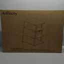 Armocity 4-Tier AV Media Stand with Power Strips, Stereo Stand with LED Lights, Audio Tower Rack with Adjustable Shelves, Small Entertainment Center, 30'', Rustic Brown