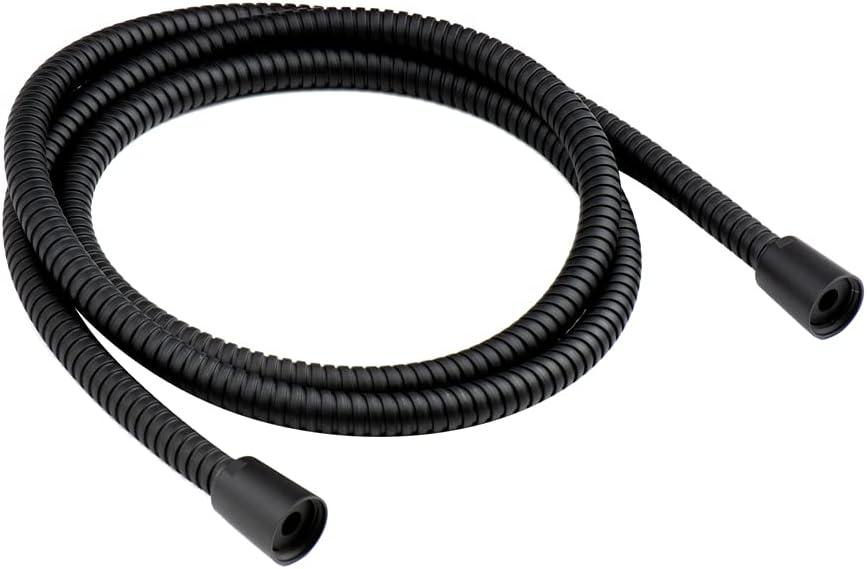 72-inch Extra Long Shower Hose Replacement, 304 Stainless Steel Long Hand Held Shower Hose With Brass Fitting (60inch, Black)