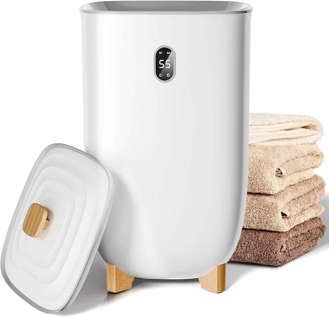 35L Towel Warmer, Large Towel Warmers for Bathroom, Hot Towel Warmers with 2 Heating Modes, Auto Shut-Off, LCD Screen, Fits 2 Blankets, Bathrobes, White