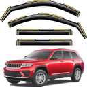 in-Channel Window Rain Guards Compatible with Jeep Grand Cherokee (Not for L) 2022 2023 2024 2025, Vent Visors Window Visors Extra Durable Window Deflectors Vent Shades Car Accessories-4 pcs