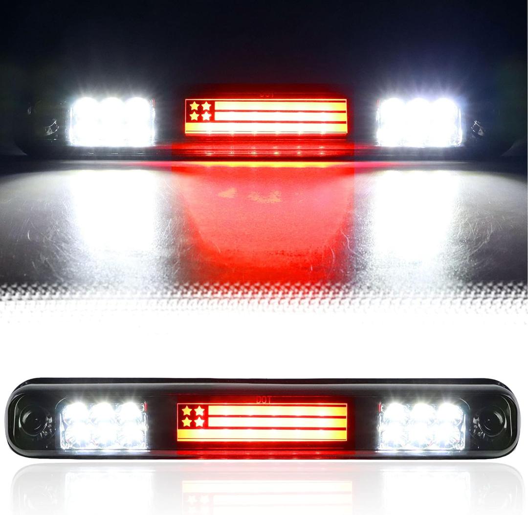 Tresound 3rd Third Brake Light for 1988-1999 Chevy/GMC C1500 C2500 K1500 K2500 Silverado Blazer LED Cargo Lamp High Mount Stop light (Chrome Housing Smoked Lens)