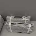 Goodpick Storage Baskets, Small Baskets for Organizing, Toy Storage for Gifting, Woven Rope Shelf Organizer for Nursery Organization 3 Pack, White & Gray, 11 x 7 x 4.5 in