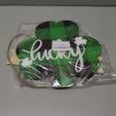 St Patricks Day Decorations St Patricks Day Wreath Shamrock Door Decorations Wooden Buffalo Plaid Shamrock Wreaths for Front Door Hanger Lucky Welcome Sign for Porch Wall Indoor Home Decor