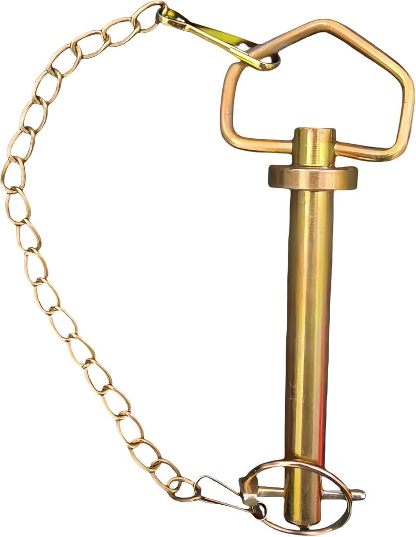 1PC Heavy Duty Steel Hitch Pin with Chain and Linchpin, Length 6 1/4inch160mm Long, for Secure Mounting of Hitches and Axles (Size: (22 x 160mm)/ 7/8inx 6-1/4 in)