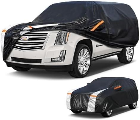 Cotryvox Large SUV Car Cover for Cadillac Escalade 100% Waterproof All Weather, Heavy Duty Outdoor Full Exterior Covers Rain Sun Wind UV Protection.