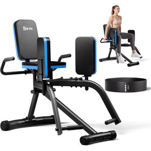 Hip Abductor Machine for Home Gym, 6-Level Thigh Exercise Equipment w/ Bonus Resistance Band | Compact Plush Padding Glute Machine, Booty Builder & Thigh Toner for Women Men