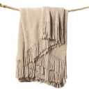 lifein Throw Blanket for Couch, Soft Boho Decor Bed Throw,Cozy Beige Knitted Chenille Small Farmhouse Lightweight Throw(Beige,50 * 60")