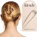 French Pin Hair Clip for Women - Elegant & Durable Metal U-Shaped Hair Pin for Updos, Bun, Chignon & Twist, Secure Hold All Day, Comfortable Fit, Ideal Gift for Her 1pc (Silver)