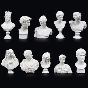 Greek Roma Bust Figurine God Statue Renaissance Sculpture Mythology Decor Art Sketch Decoration Ornament (Set B)