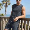 JMIERR Men's Vintage Acid Wash Two Piece Set Tank Top and Shorts