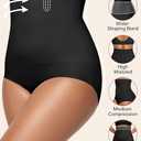 OEAK Womens Tummy Control Shapewear Seamless Girdle High Waisted Body Shaper Panties Plus Size Shapewear Shorts & Briefs (Small)