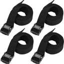 Ayaport Lashing Straps with Buckles Adjustable Cam Buckle Tie Down Cinch Strap for Packing Black 4 Pack (0.75'' x 48'')