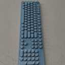 EWEADN TK950 Typewriter Keyboard Wireless Mechanical Keyboard, 104 Keys Aesthetic Typewriter Keyboards with White Backlit, Anti-Ghosting, Blue Switch Bluetooth/2.4GHz/USB-C Wired Cute keyboards-Blue